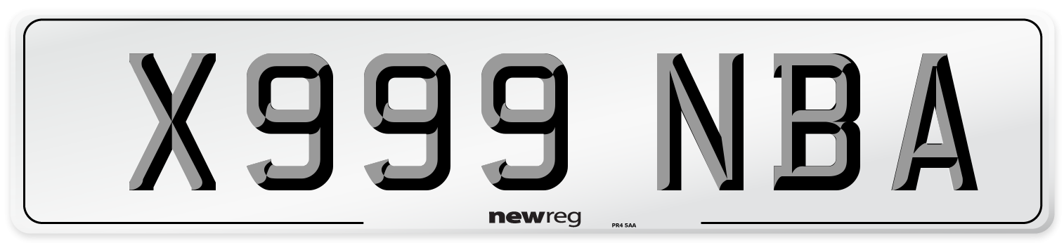 X999 NBA Number Plate from New Reg